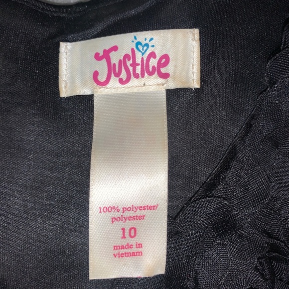 Justice Solid Black Sequin Rose Dress Girls 10 - Picture 6 of 8